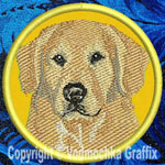 Golden Retriever BT2789 - 3" Small Embroidery Patch - Round