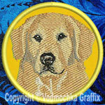 Golden Retriever BT2789 - 6" Large Embroidery Patch - Round