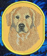 Golden Retriever BT2789 - 8" Extra Large Embroidery Patch - Oval