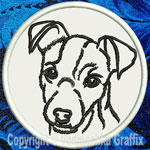 Jack Russell Terrier Portrait #1 - 3" Small Embroidery Patch