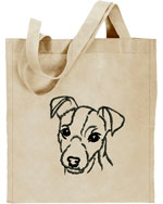 Jack Russell Terrier Portrait #1 Embroidered Tote Bag #1 - Click Image to Close