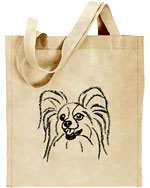 Papillon Dog Portrait #1 Embroidered Tote Bag #1