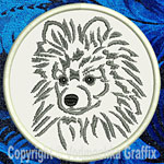 Pomeranian Portrait #1 - 3" Small Embroidery Patch
