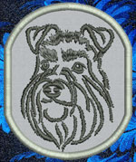 Schnauzer Portrait #1 - 4" Medium Embroidery Patch