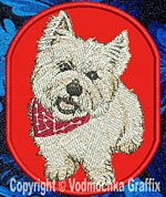 West Highland White Terrier BT1587 - 8" Extra L Embroidery Patch