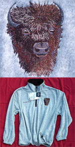 Bison High Definition Portrait #1 Embroidered Fleece Pullover