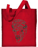 Bison Portrait #1 Buffalo Embroidered Tote Bag #1