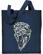 Bison Portrait #2 - White Buffalo - Embroidered Tote Bag #1