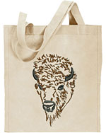 Bison Portrait #3 - Wild Buffalo - Embroidered Tote Bag #1