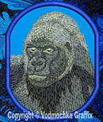 Gorilla HD Portrait #1 - 8" Extra Large Embroidery Patch