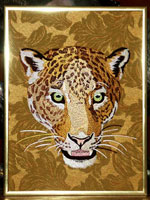 Jaguar High Definition Embroidery Portrait #1 on Canvas 9X12