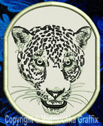 Jaguar Portrait #1 - 4" Medium Size Embroidery Patch