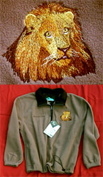 Lion High Definition Portrait #1 Embroidered Fleece Pullover