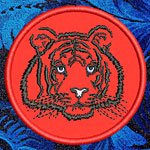 Tiger Portrait #1 - 4" Medium Size Embroidery Patch