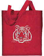 Tiger Portrait #2 - White Tiger Embroidered Tote Bag #1