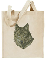 Wolf HD Portrait #1 Embroidered Tote Bag #1