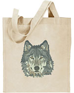 Wolf HD Portrait #4 Embroidered Tote Bag #1