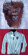 Bison High Definition Portrait #1 Embroidered Fleece Pullover