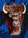 Bison High Definition Embroidery Portrait #1 on Canvas 9X12