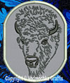 Bison Portrait #1 - 3" Small Embroidery Patch