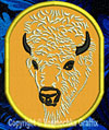 Bison Portrait #2 - 3" Small Embroidery Patch