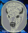 Bison Portrait #2 - 3" Small Embroidery Patch