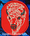 Bison Portrait #2 - 3" Small Embroidery Patch