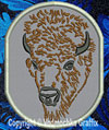 Bison Portrait #3 - 3" Small Embroidery Patch