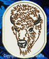 Bison Portrait #3 - 3" Small Embroidery Patch