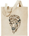 Bison Portrait #3 - Wild Buffalo - Embroidered Tote Bag #1