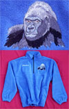 Gorilla High Definition Portrait #1 Embroidered Fleece Pullover