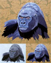 Gorilla High Definition Embroidery Portrait #1 on Canvas 9X12
