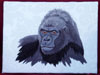 Gorilla High Definition Embroidery Portrait #1 on Canvas 9X12