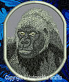 Gorilla HD Portrait #1 - 6" Large Embroidery Patch