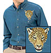 Jaguar High Def. Portrait #1 Embroidered Men's Denim Shirt