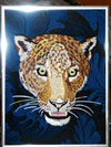 Jaguar High Definition Embroidery Portrait #1 on Canvas 9X12 - Click Image to Close