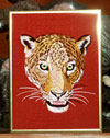 Jaguar High Definition Embroidery Portrait #1 on Canvas 9X12 - Click Image to Close