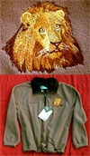 Lion High Definition Portrait #1 Embroidered Fleece Pullover