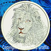 Lion HD Portrait #2 - 6" White Lion Embroidery Patch