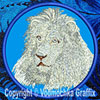 Lion HD Portrait #2 - 6" White Lion Embroidery Patch