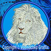 Lion HD Portrait #2 - 8" White Lion Embroidery Patch