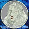 Lion HD Portrait #2 - 8" White Lion Embroidery Patch