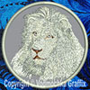 Lion HD Portrait #2 - 4" White Lion Embroidery Patch