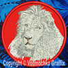 Lion HD Portrait #2 - 6" White Lion Embroidery Patch