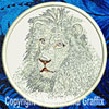 Lion HD Portrait #2 - 4" White Lion Embroidery Patch