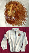 Lion High Definition Portrait #3 Embroidered Fleece Pullover