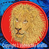 Lion HD Portrait #3 - 6" Large Embroidery Patch - Click Image to Close