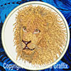 Lion HD Portrait #3 - 8" Extra Large Embroidery Patch