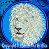 Lion HD Portrait #4 10" White Lion Embroidery Patch
