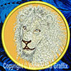 Lion HD Portrait #4 - 8" White Lion Embroidery Patch